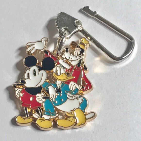 Disney Goofy Donald Duck Mickey Mouse Zipper Pull Keychain Purse Charm Backpack - Picture 5 of 9